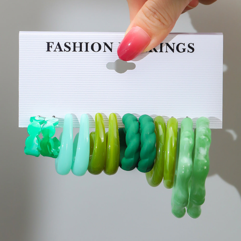 Female Niche High-grade Geometric Resin Light Earrings