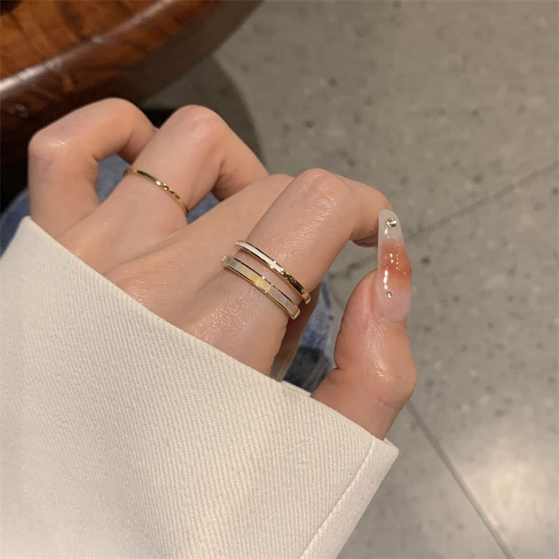 Light Luxury Fritillary Double Layer Simple Female Rings