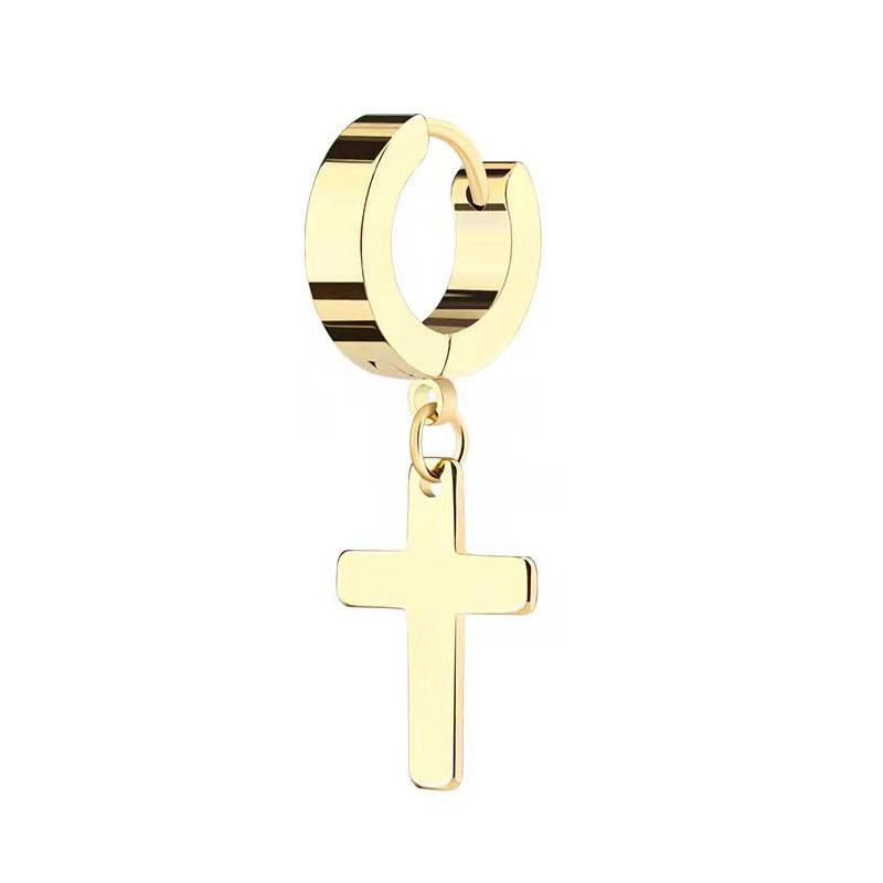 Women's & Men's Clip Titanium Steel Round Fashion Stainless Earrings