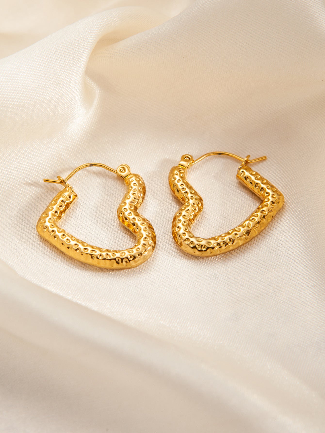 Stainless Steel Ginkgo Leaf Petals Golden Earrings