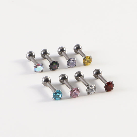 Cochlear Ear Zircon Thread Piercing Bone Earrings