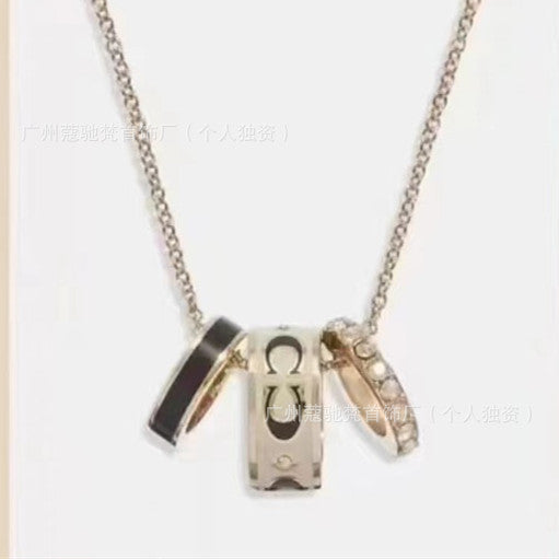 Three-ring Narrow Series Classic Logo Enamel Temperament Gifts Necklaces