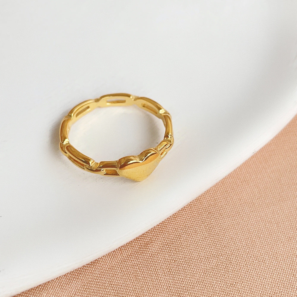 Design Hollow Gold Plated Fashion Geometric Rings