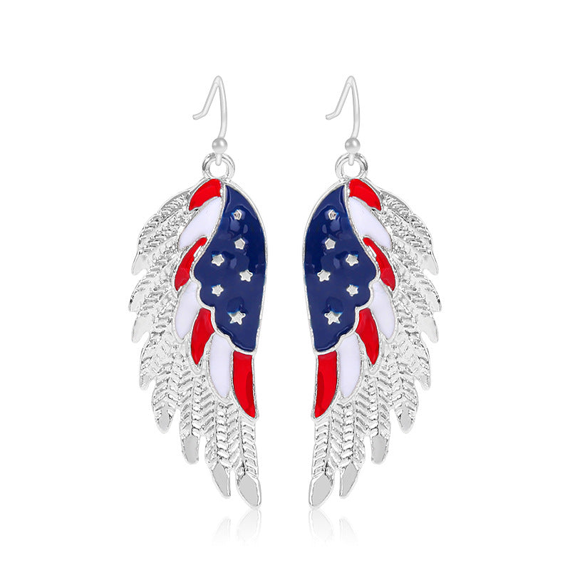 Alloy Dripping Oil Stars Stripes National Rings