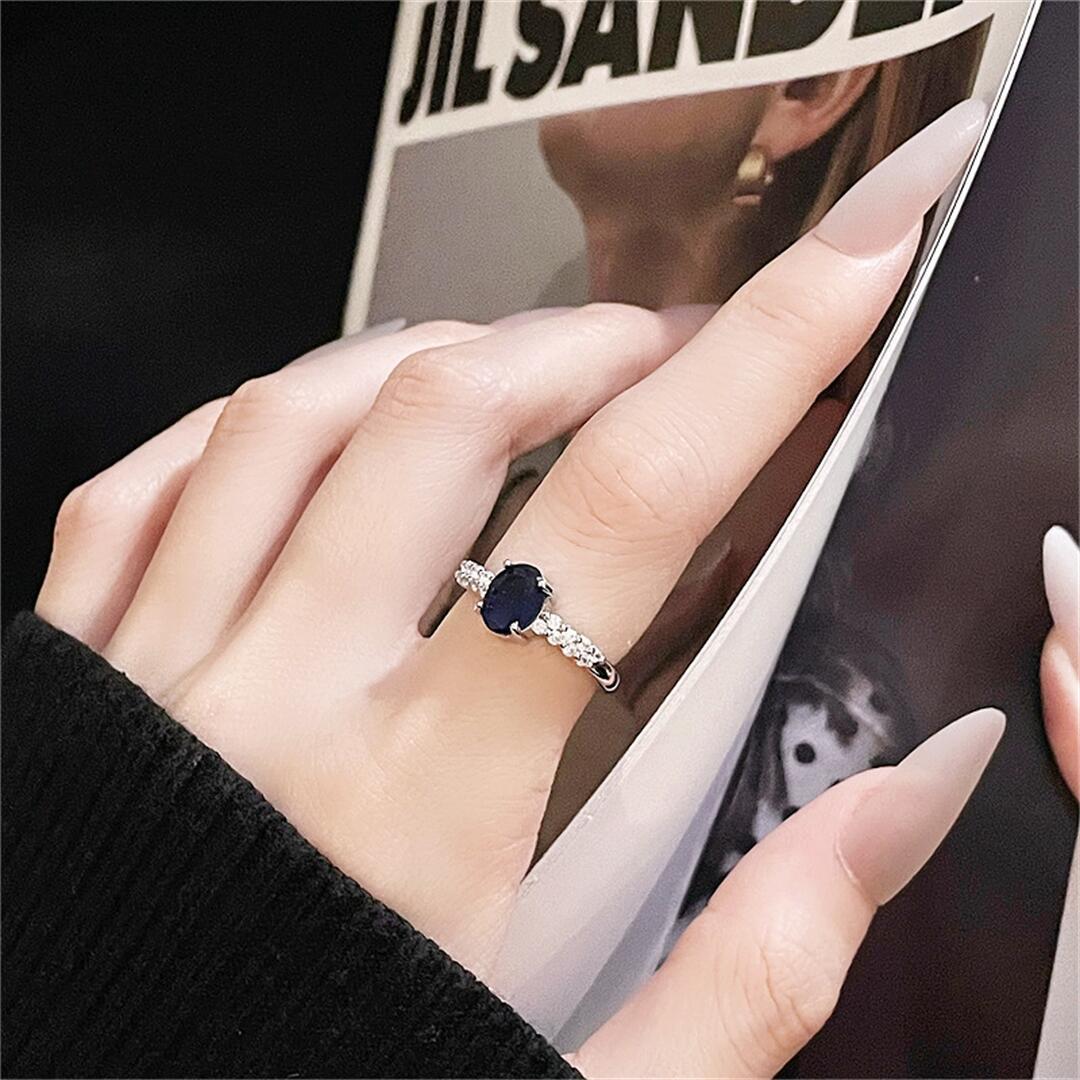 Women's Gems Open Light Luxury Emerald Zircon Flower Rings