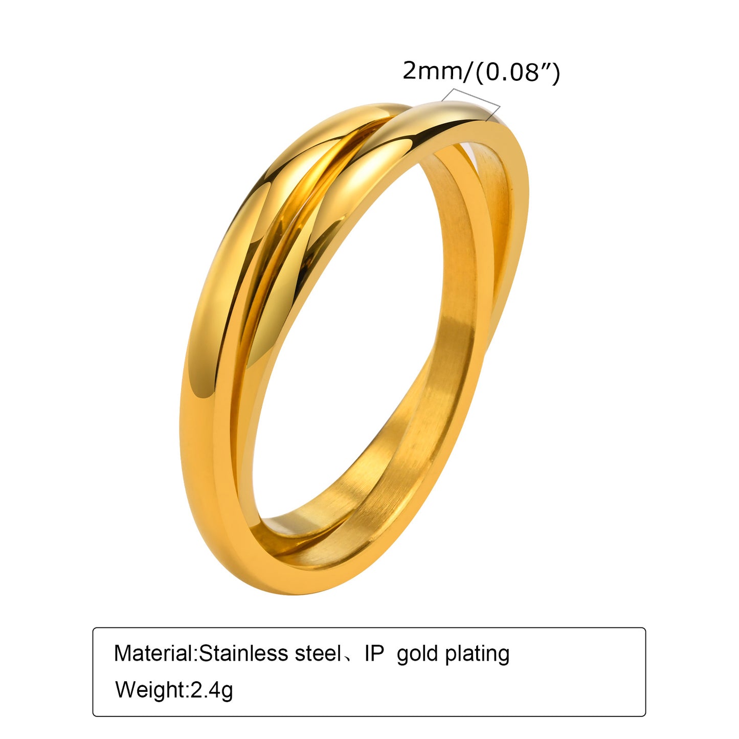 Jewelry Ornament Three-in-one Plain Surface Fashion Rings