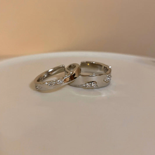 Broken Zircon Female Cold Wind Couple Rings