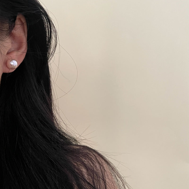 Mermaid Pink Steamed Bread Pearl Design Elegant Earrings