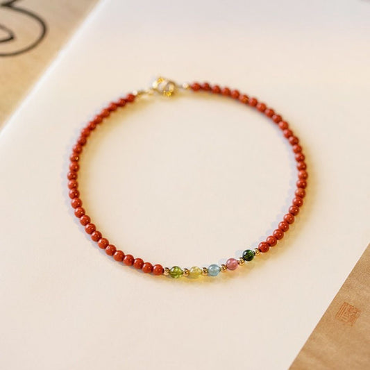 Red Rope Natural South Agate Female Extremely Fine Bracelets