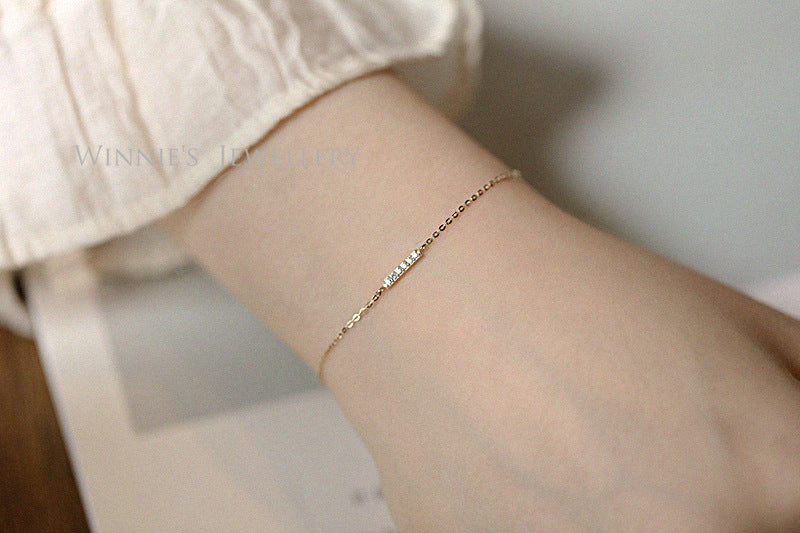 Women's Sier Gold Plated Zircon Inlaid Diamond Mini Bracelets
