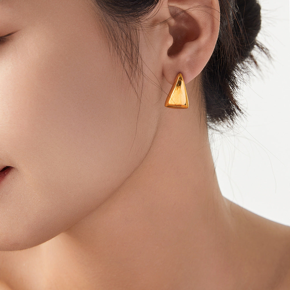 Geometric Triangle Titanium Steel Ear Special Interest Light Earrings