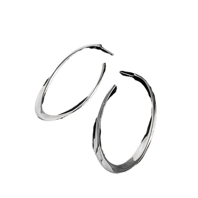 Needle Cold Landscape Oval Simple Fashion Design Earrings