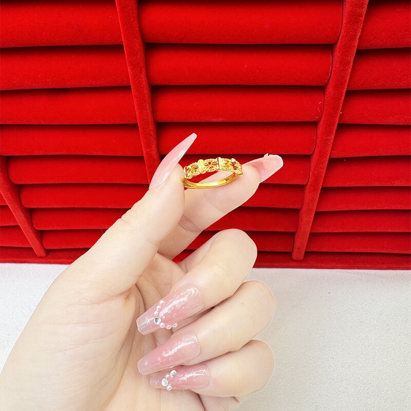 Light Luxury Design Real Bronze Open Rings