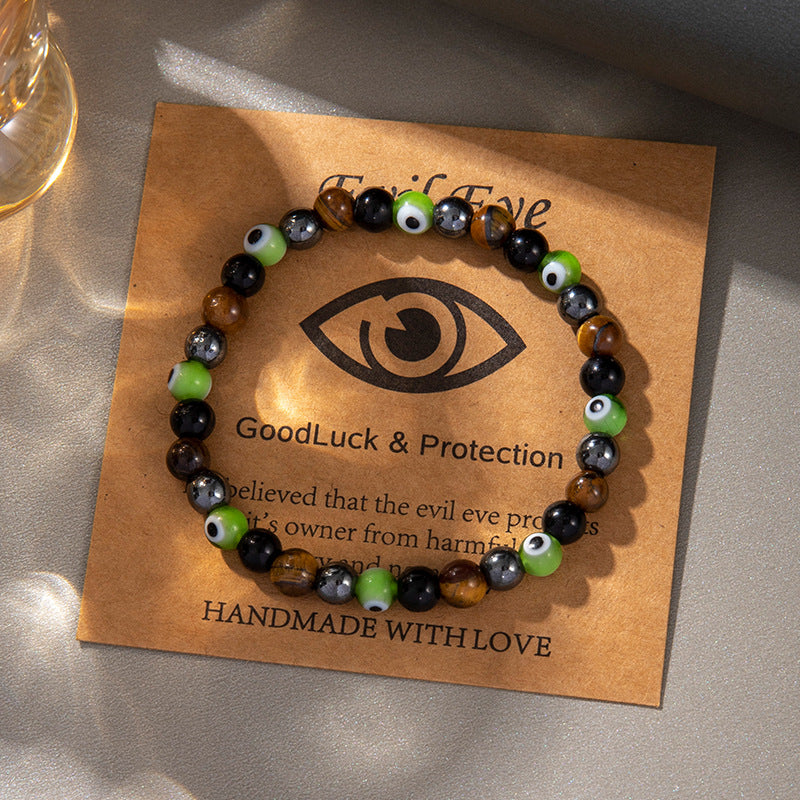 Women's & Men's Devil's Eye Natural Stone Tigereye Triple Bracelets