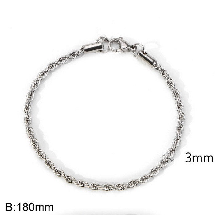 Women's & Men's Popular Simplicity Gold Stainless Steel Hemp Bracelets