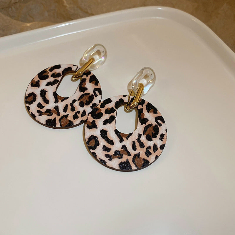 Leopard Print Artificial Leather Ear Fabulous Earrings