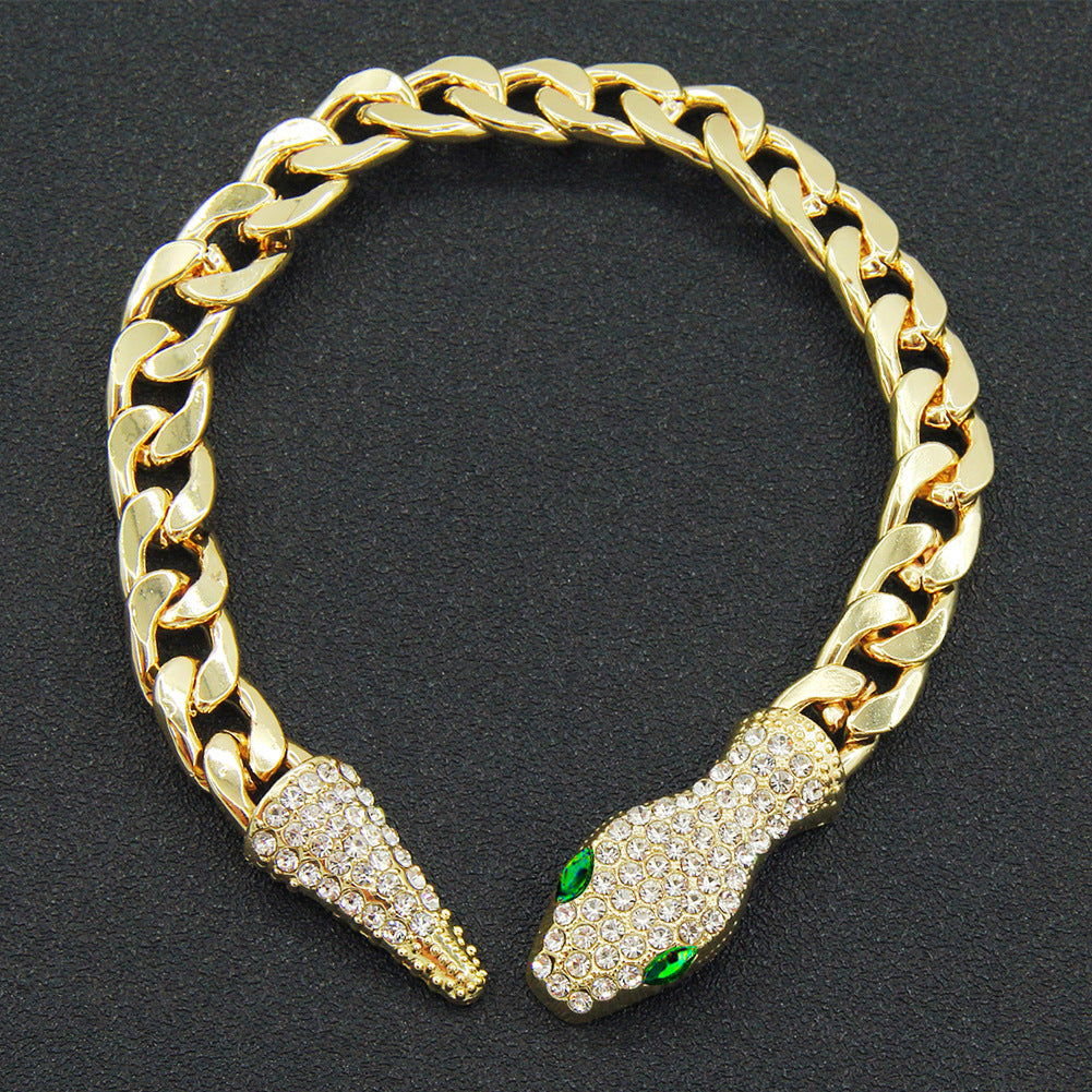 Creative Diamond Snake Head Magnet Brace Lace Personality Fashion Bracelets