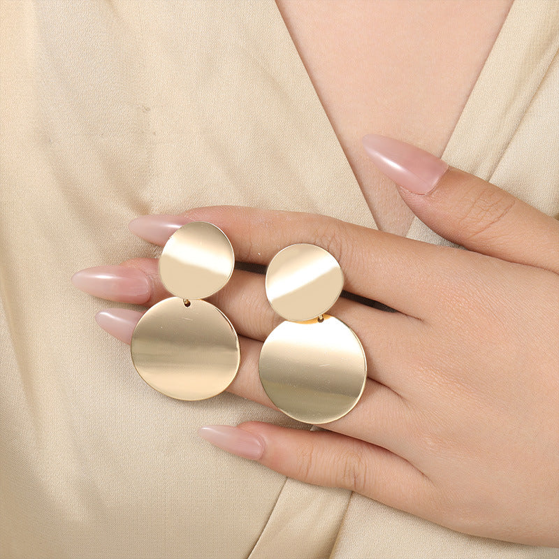 Geometric Personality Wafer Dignified Goddess Frosty Earrings