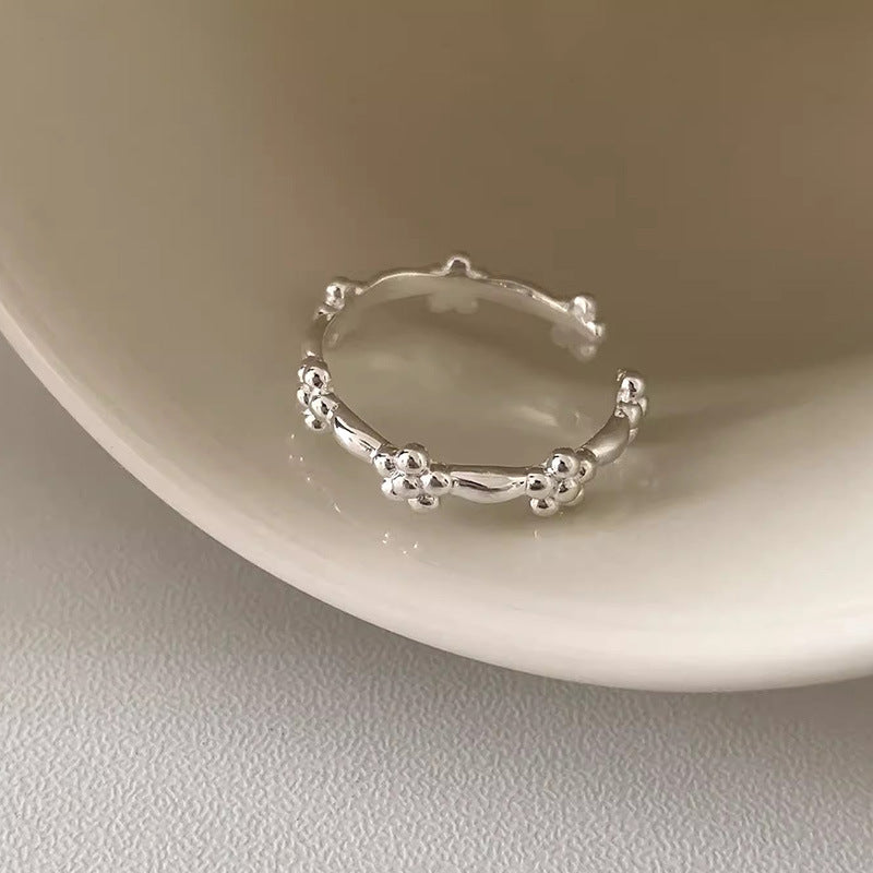 Sterling Sier Refreshing Flower Female Summer Sweet Rings