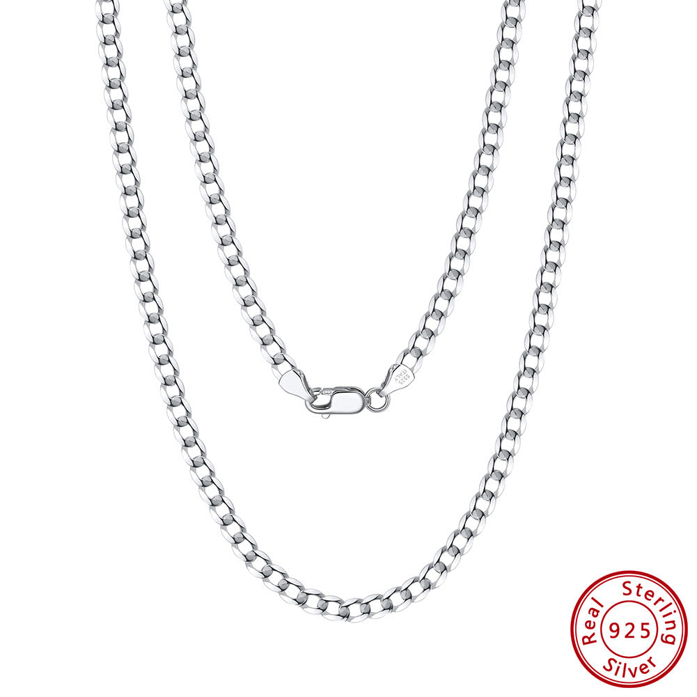 Sier Choker Cuban Link Chain Car Necklaces