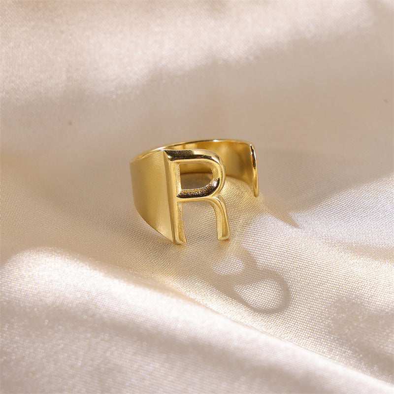 Letters Female Style Fashion Knuckle Personality Vintage Stainless Rings