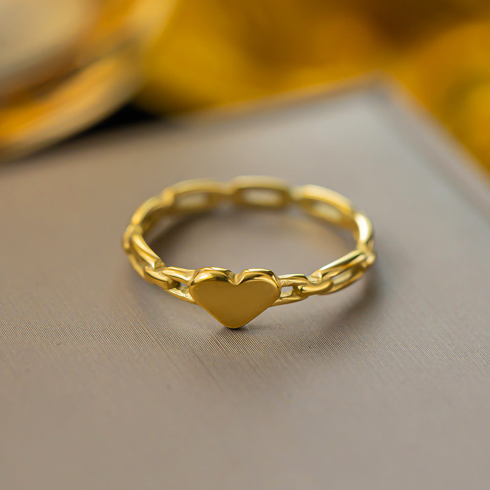 Titanium Female Simple Fashion Personality Style Gold Index Rings