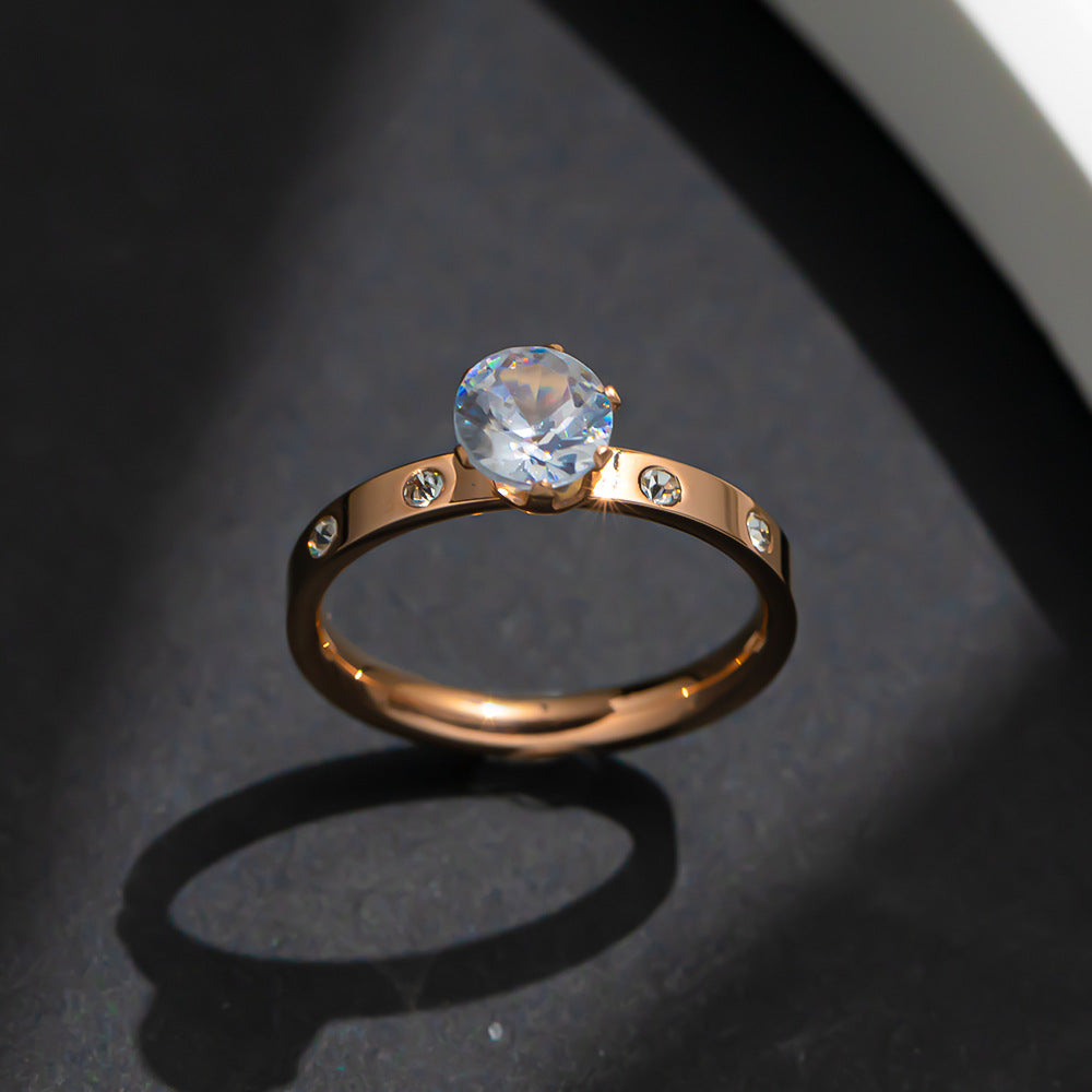 Affordable Luxury Fashion Titanium Steel Inlaid Rings