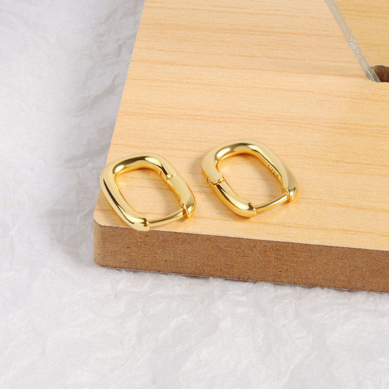 Sterling Sier U-shaped Simple Cold Style Design Sense Geometric Stud Earrings