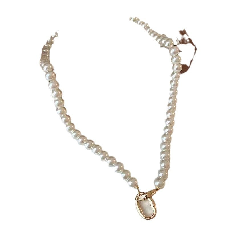 Buckle Gray White Red Pearl Light Luxury Female Necklaces