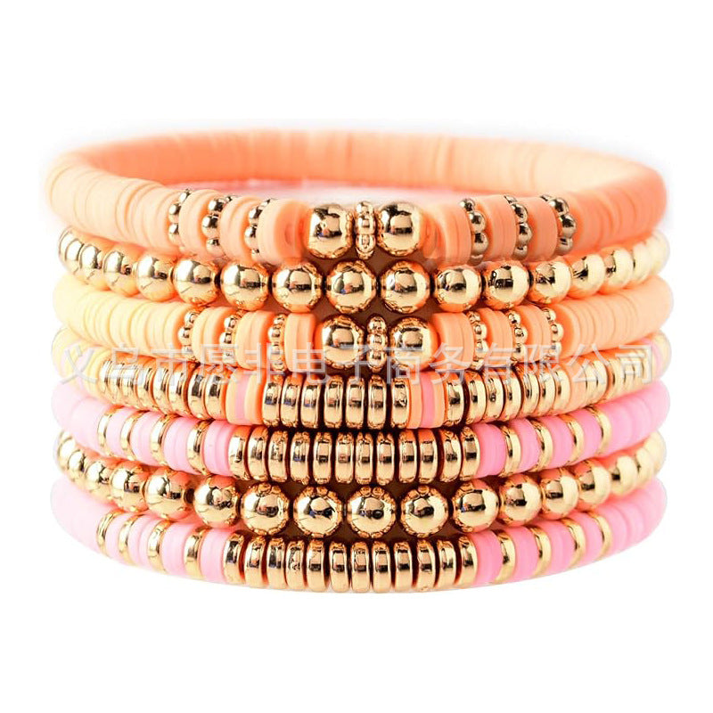 Women's Bohemian Stackable Evil Eye Polymer Clay Bracelets