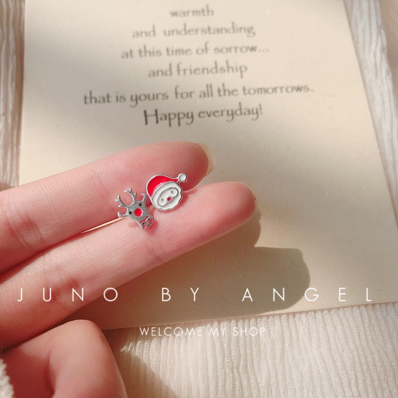 Women's Sier For Red Niche Design Christmas Earrings