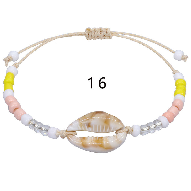 Acrylic Shell Color Bead Woven Bohemian Bracelets