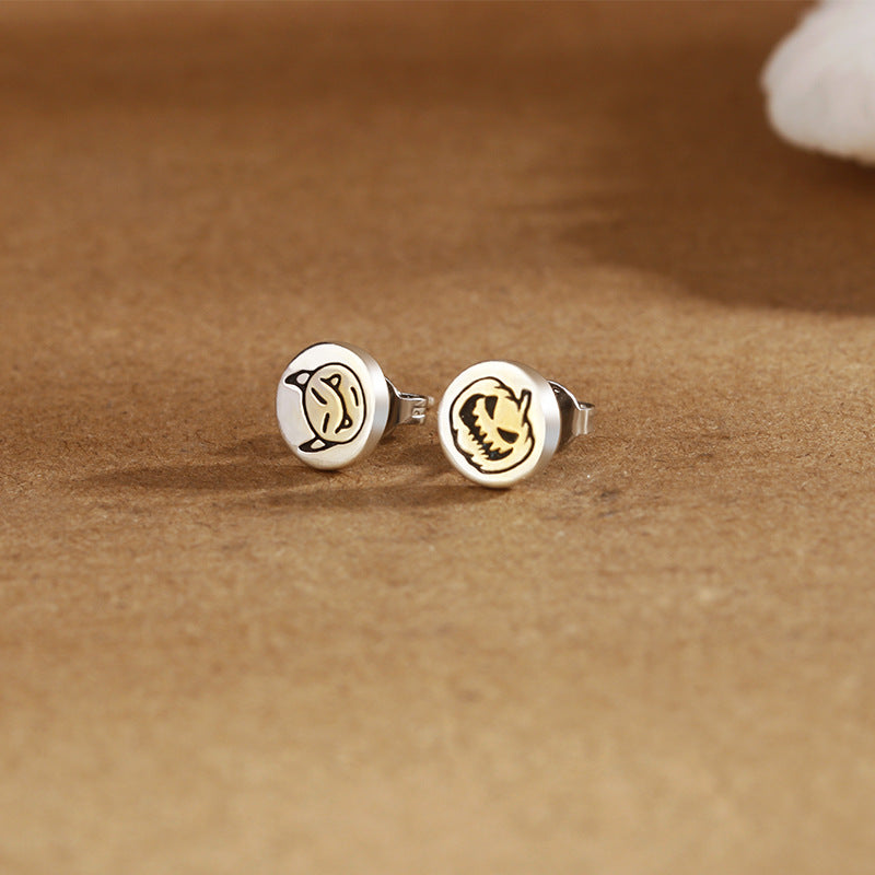 Women's & Men's Creative Funny Pumpkin Trendy Personality Asymmetric Lightning Earrings