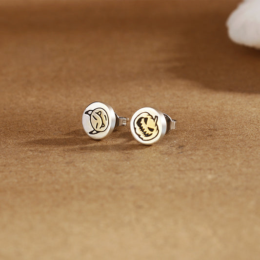 Women's & Men's Creative Funny Pumpkin Trendy Personality Asymmetric Lightning Earrings