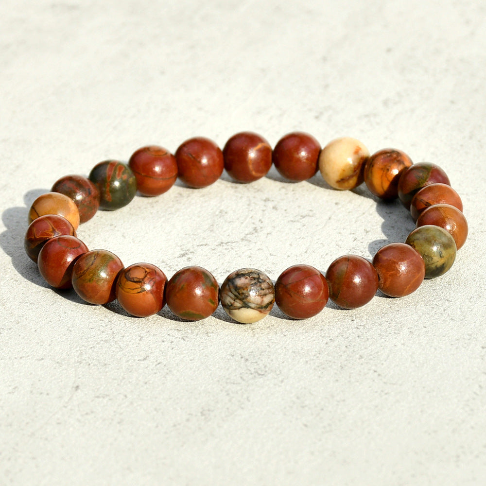 Round Beads Natural Stone Agate Bead Crystal Bracelets