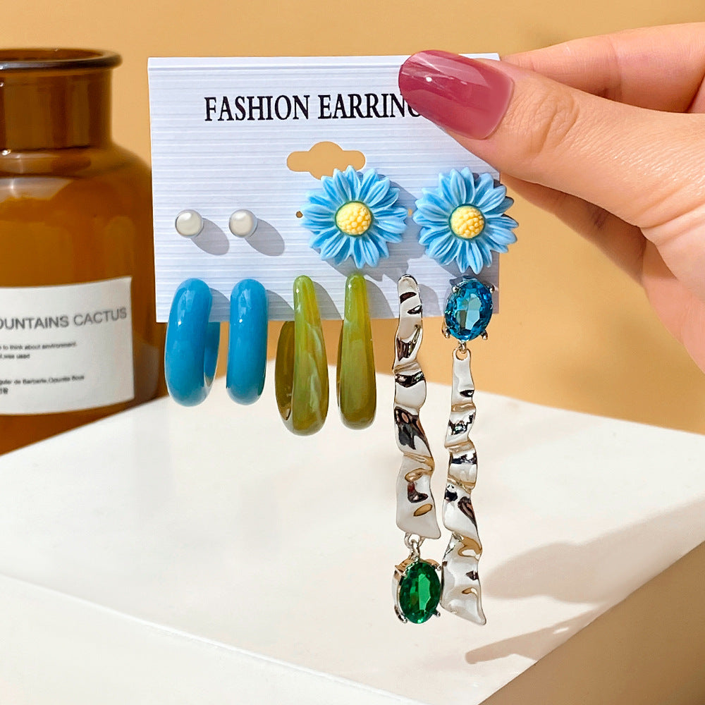 Female Niche High-grade Geometric Resin Light Earrings