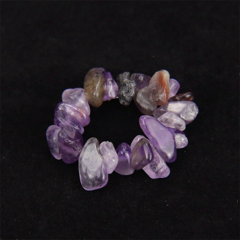 Personality Handmade Wear Natural Gravel Elastic Rings