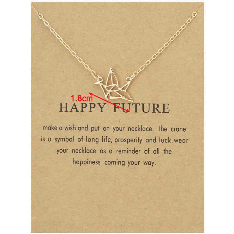 Double Arrow Paper Crane Direction Of Life Necklaces