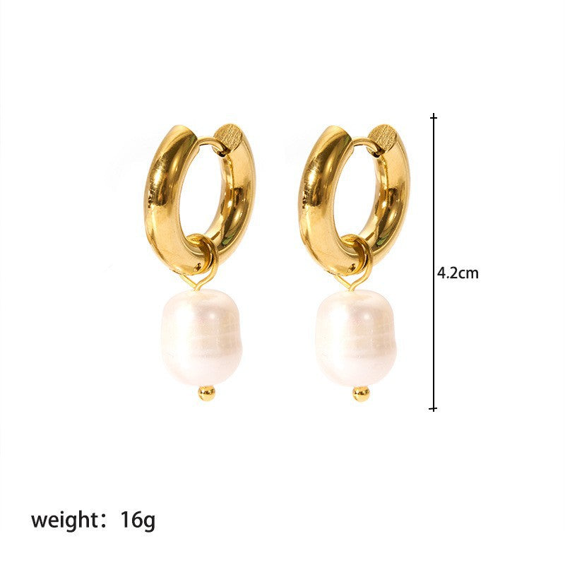 French Natural Pearl Light Luxury High-grade Earrings
