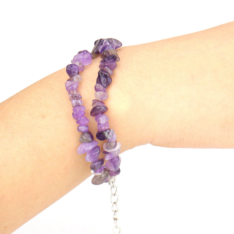 Crystal Agate Gravel Amethyst Double Layer Bracelets