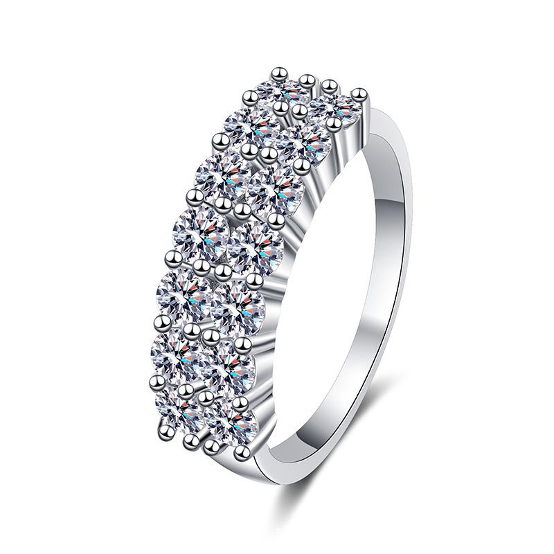 Sterling Sier Female Carat Moissanite Full Rings
