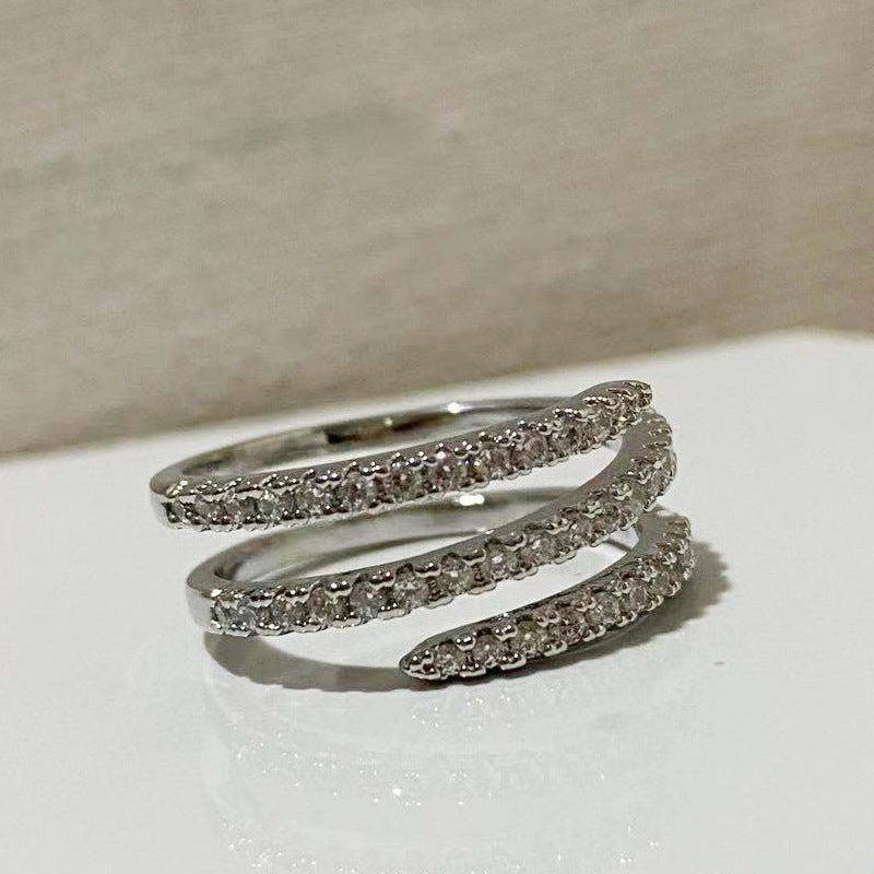 Braiding Style Three-row Female Joint Fine Single Rings