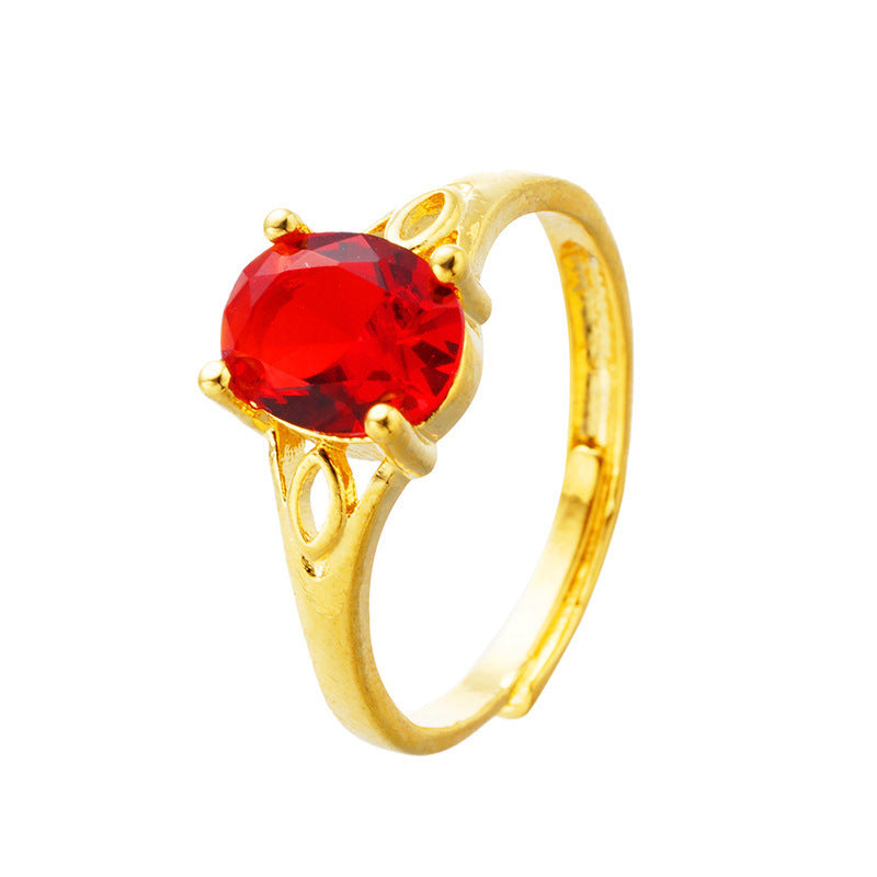 Women's Imitation Diamond Colored Gemstone No Color Rings