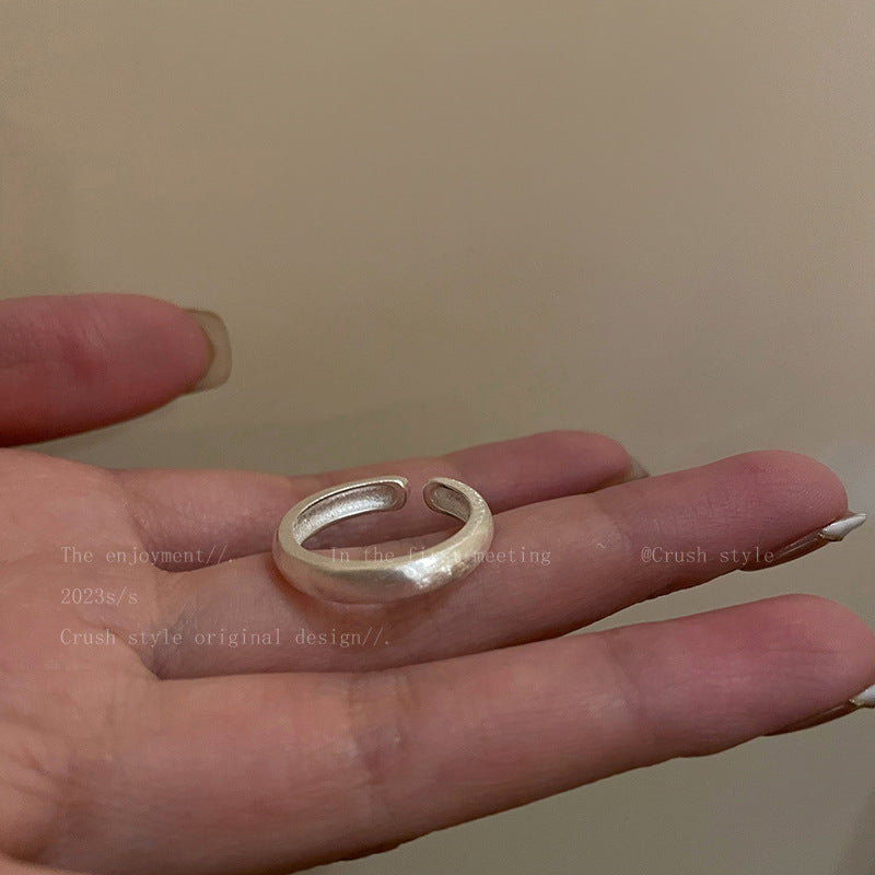 Sier Natural Stone Open Female Design Rings