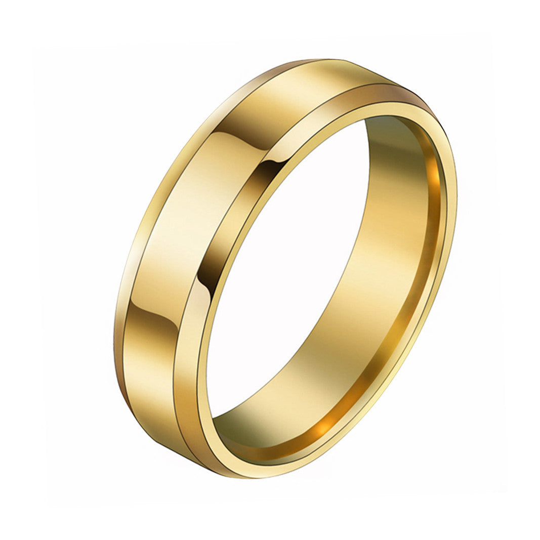 Can Carve Writing Double Beveled Titanium Rings