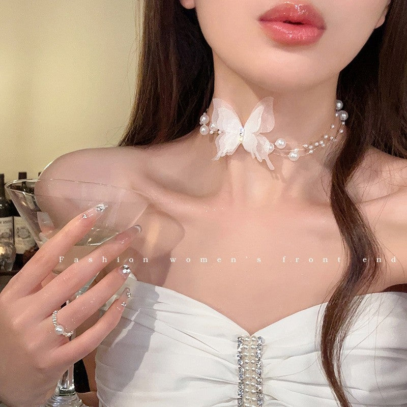 Women's Korean Elegant Butterfly Clavicle Chain Niche Necklaces