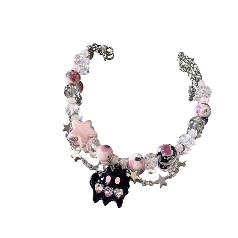 Black Little Monster Cat Female Design Sweet Bracelets