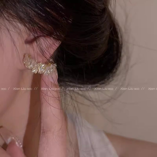 Irregular Shaped French Ear Niche Design Earrings