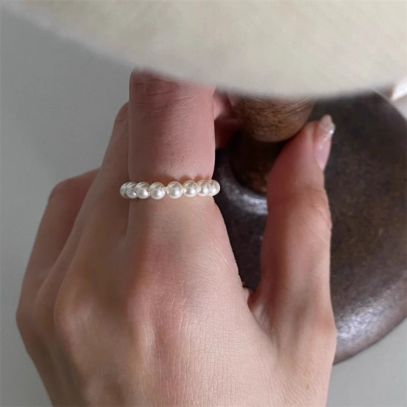 Circle Pearl Mini Small Beads Female Rings