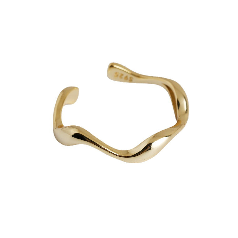 Women's Affordable Luxury Style Corrugated Sterling Sier Open Rings